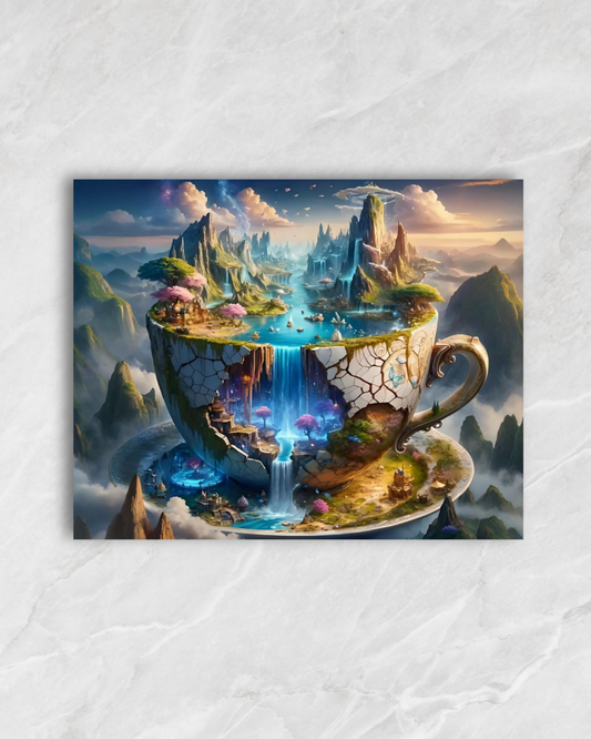 Un monde dans une tasse, tableau à peindre par numéros