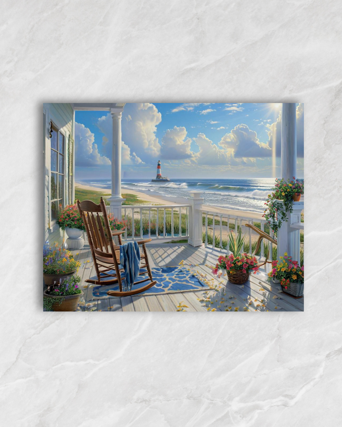 Le porche face au phare, tableau à peindre par numéros