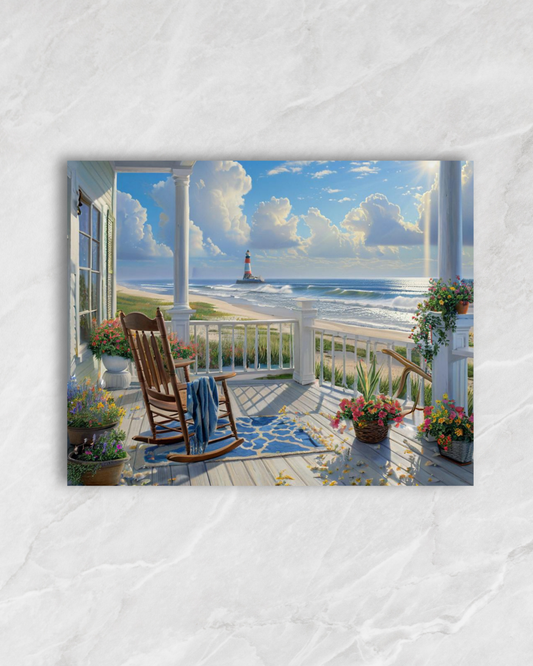 Le porche face au phare, tableau à peindre par numéros