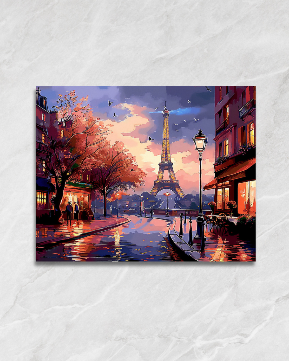 Printemps au pied de la tour Eiffel, tableau à peindre par numéros