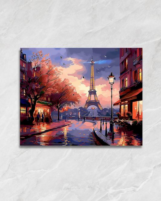 Printemps au pied de la tour Eiffel, tableau à peindre par numéros