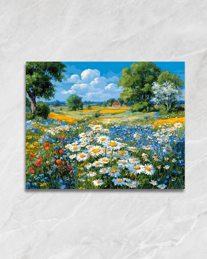 Le champ de marguerites, tableau à peindre par numéros