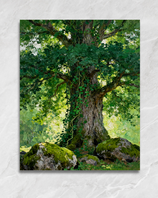 Le grand arbre au lierre, tableau à peindre par numéros