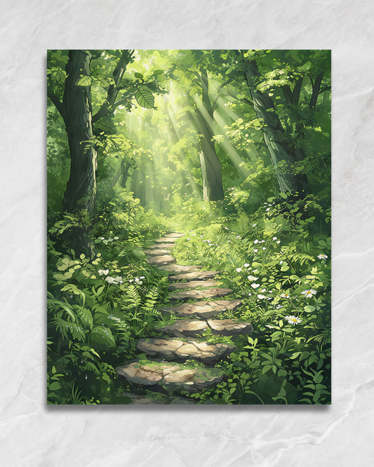 Le sentier de lumière, tableau à peindre par numéros
